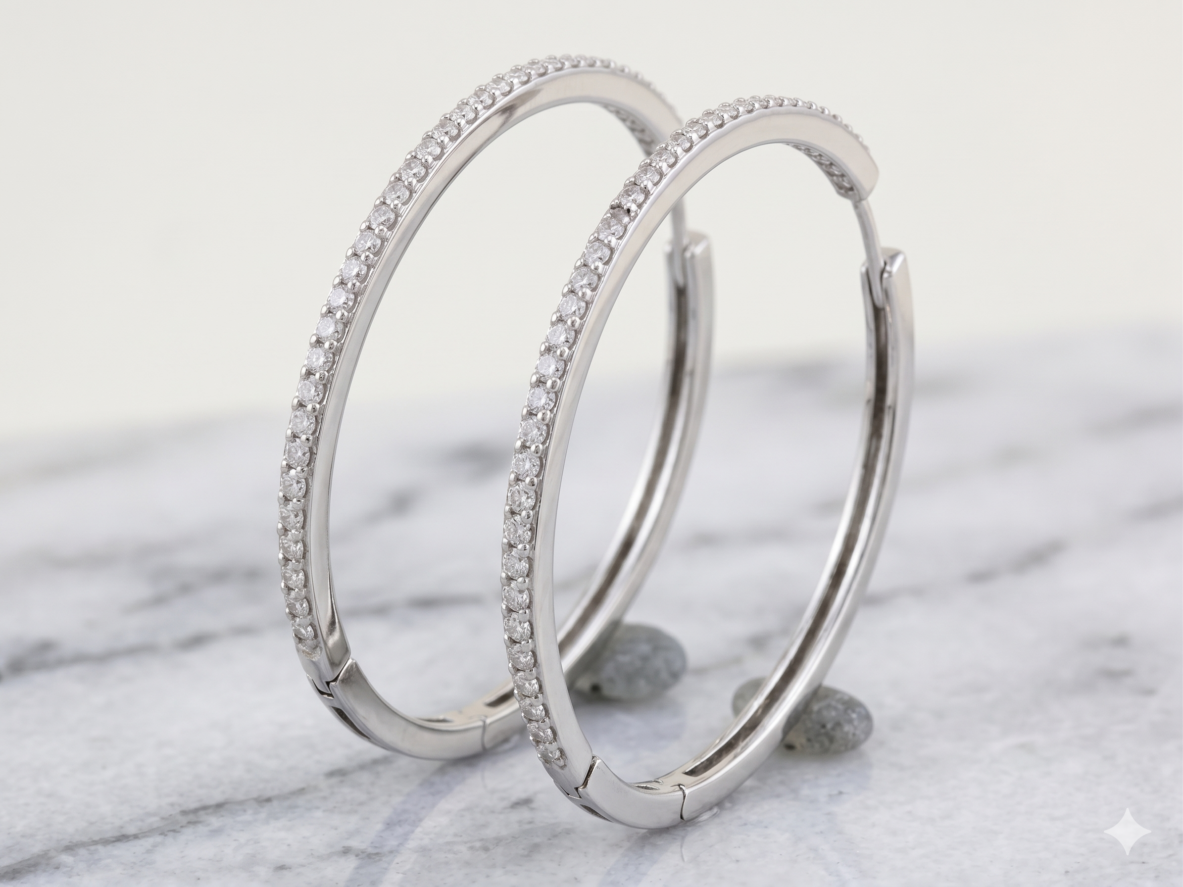 SE0638 Diamond Hoop Earrings