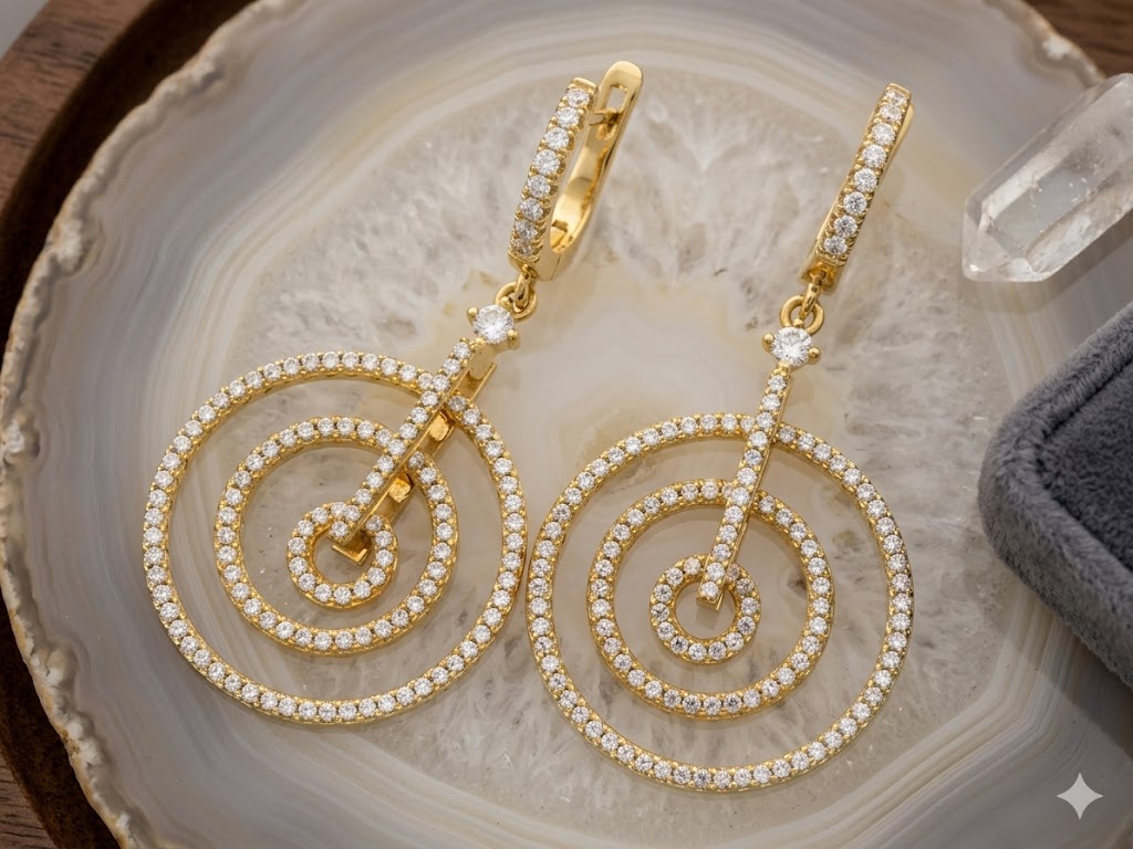 SE1500 Gold Spiral Earrings