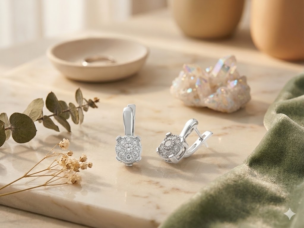 SE1565 CZ Cluster Lever-Back Earrings