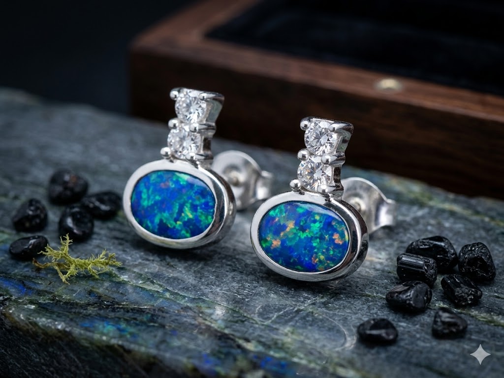 SE1606 Opal Stud Earrings