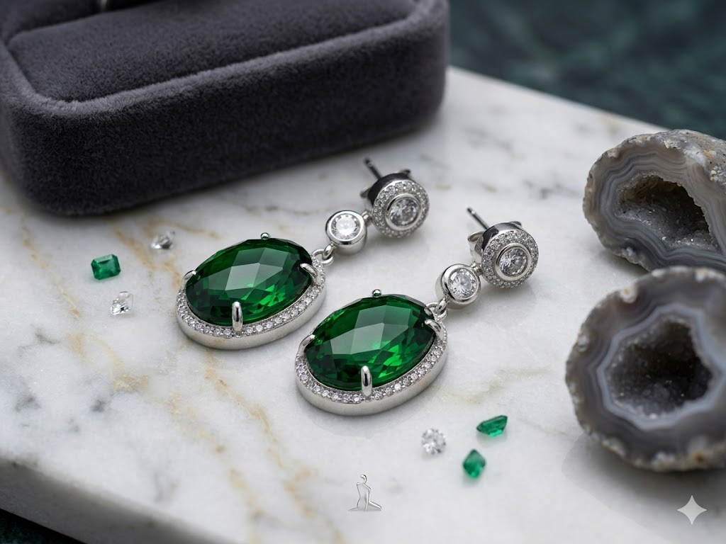 SE1621 Emerald Drop Earrings