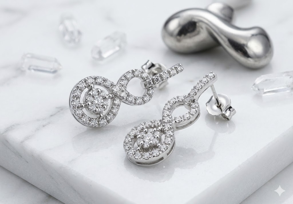 SE1711 Infinity CZ Drop Earrings