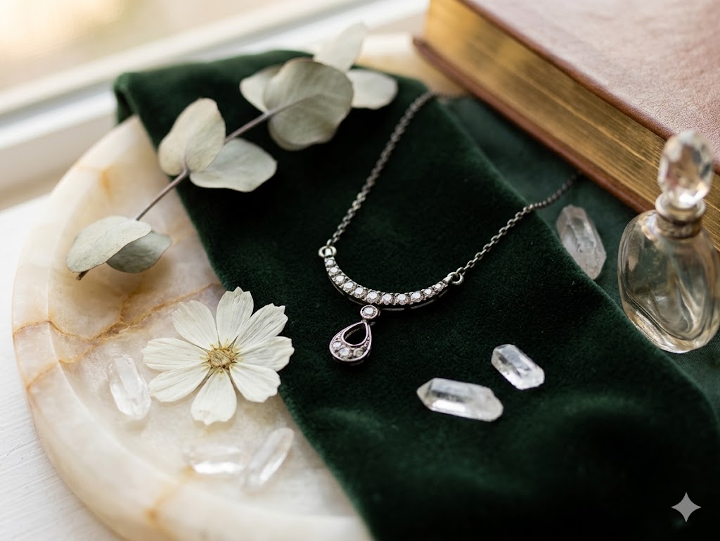 SN0302 CZ Arc & Teardrop Drop Necklace