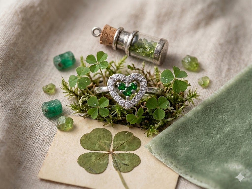 SR0245 Emerald Heart CZ Ring