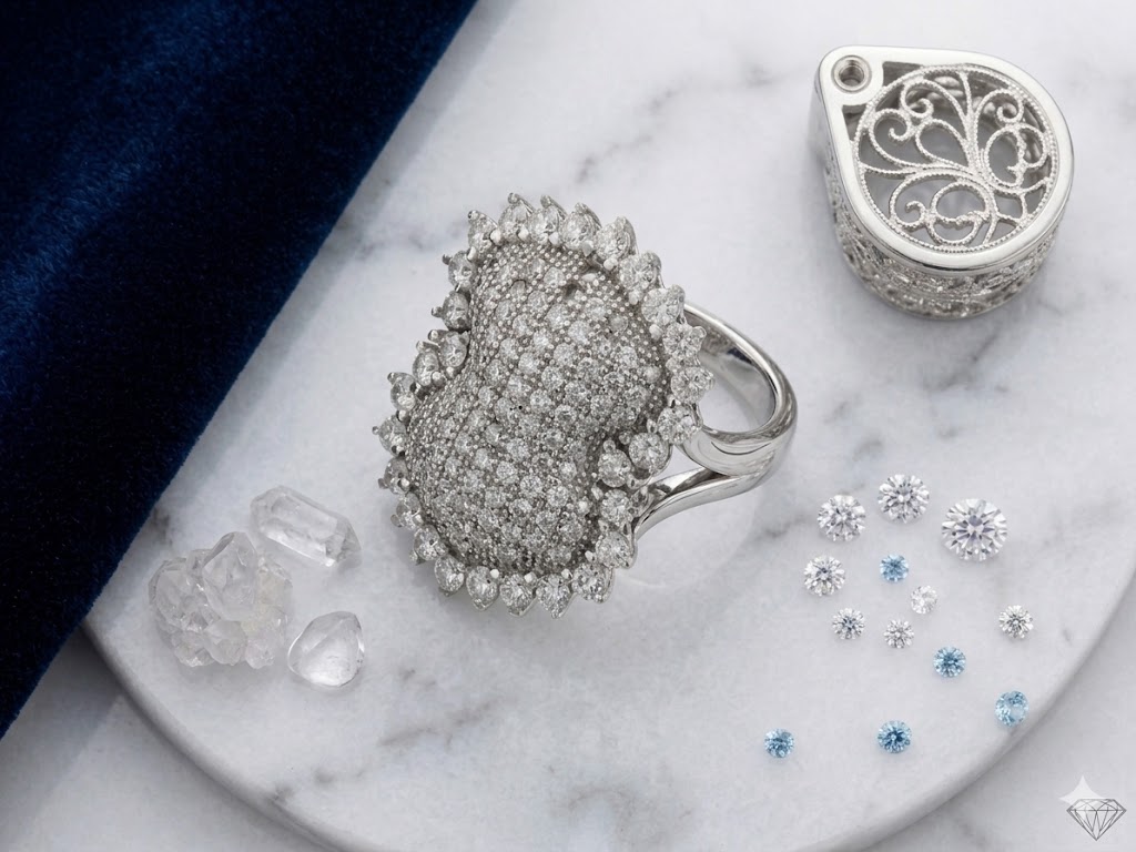 SR1667 Large Oval Pavé Cocktail Ring
