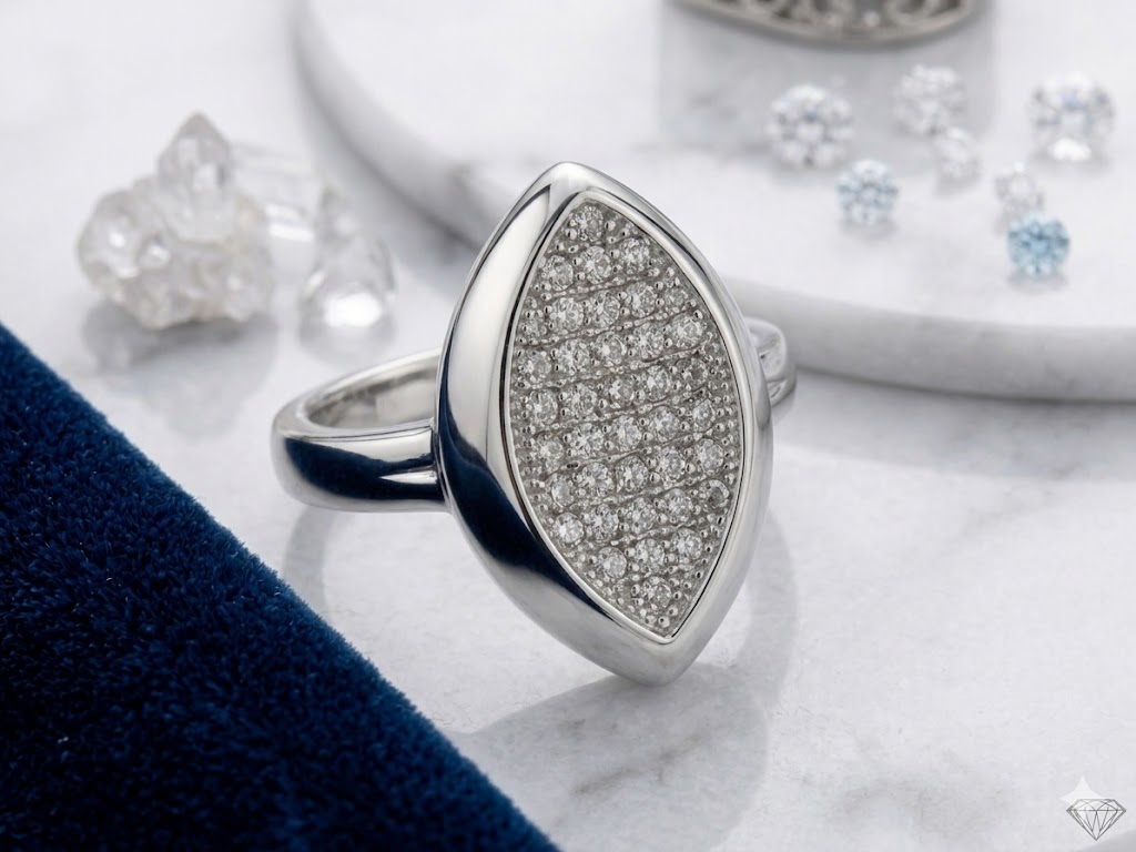 SR1855 Marquise Pavé Ring